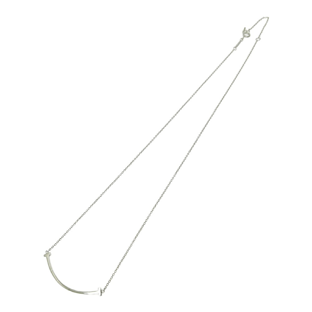 TIFFANY Co Silver T Smile Necklace